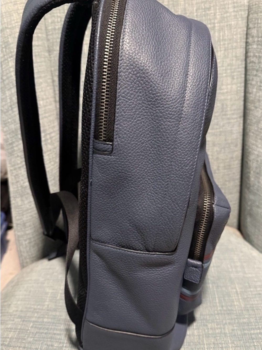 Coach west backpack refined pebble leather blue comfort carry - Picture 5 of 9